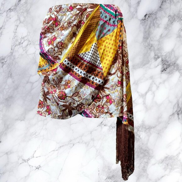 House of Harlow xREVOLVE Caterina Skirt in Patchwork Multi - Picture 2 of 12